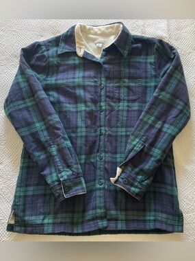 L.L. Bean Plaid Sherpa Lined Button-Down